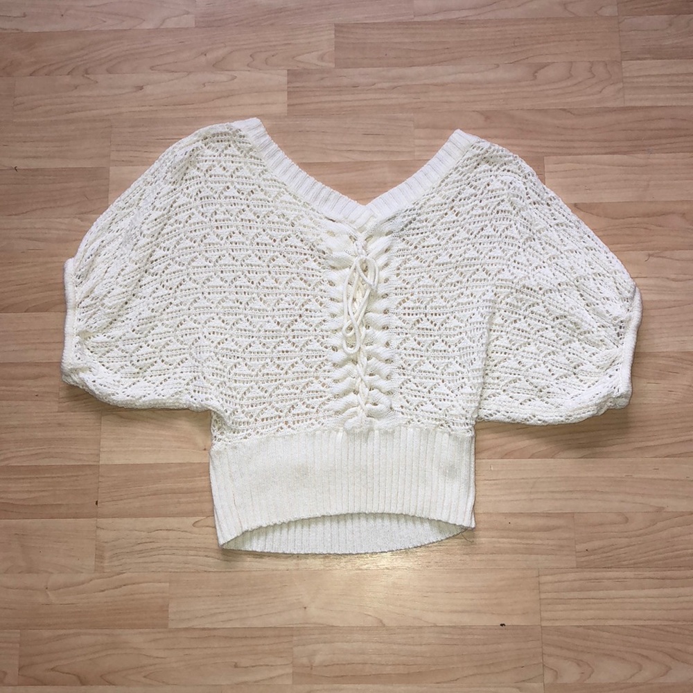 White Braided Sweater